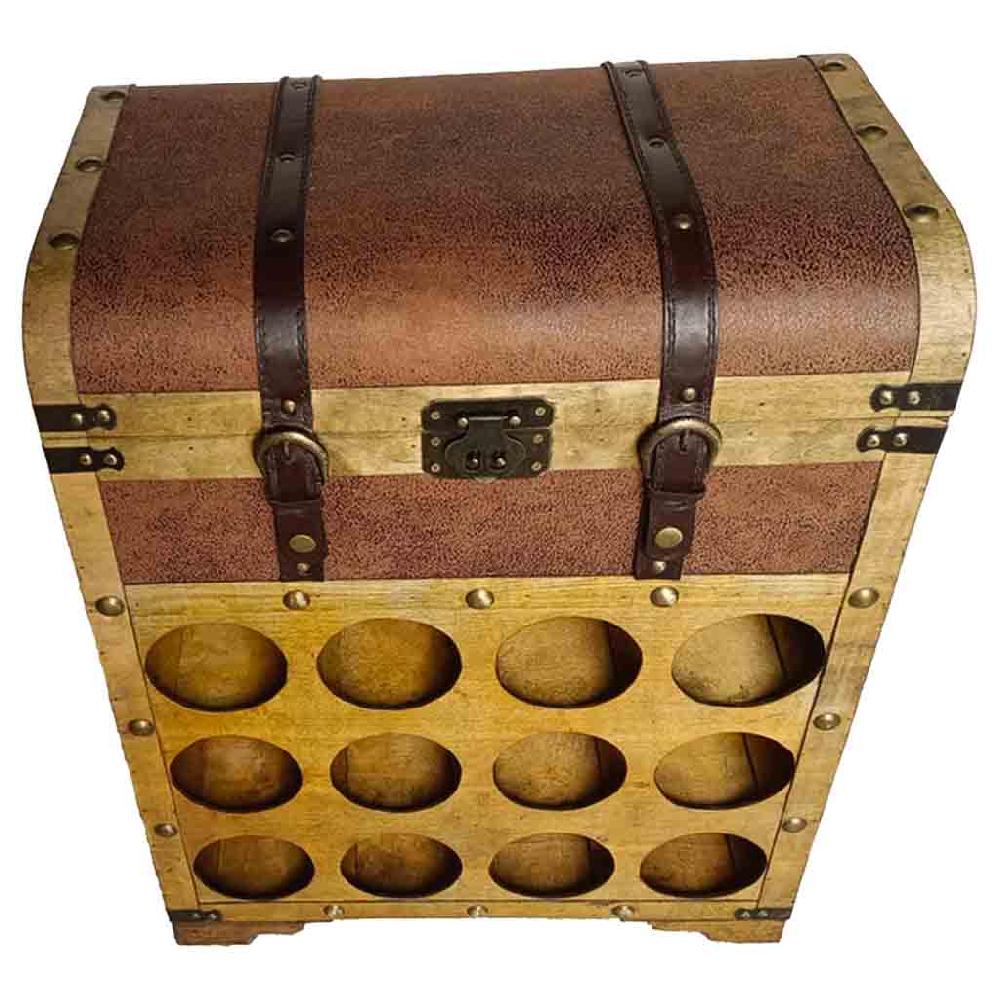Creaciones meng MUEBLE - MUEBLES BOTELLEROS - baul botellero de madera marrón