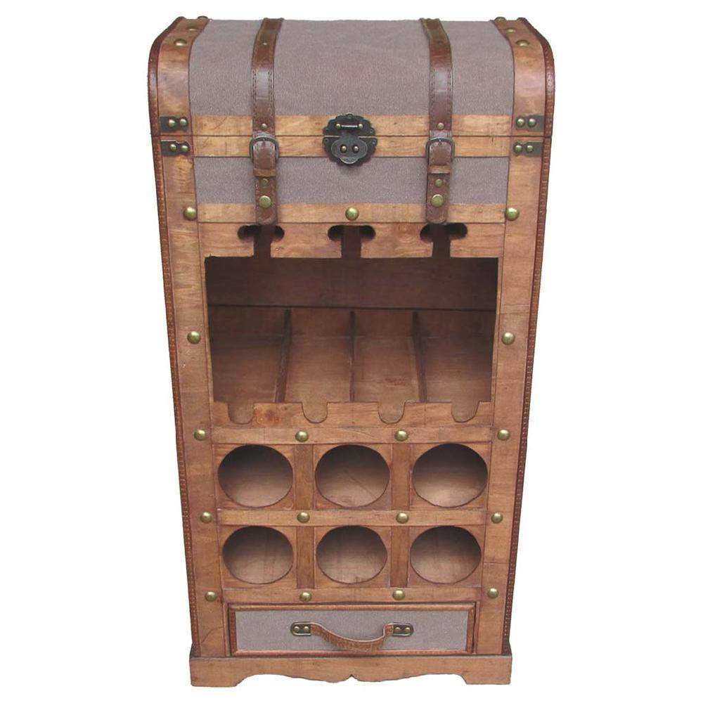 Creaciones meng MUEBLE - MUEBLES BOTELLEROS - baul botellero de madera