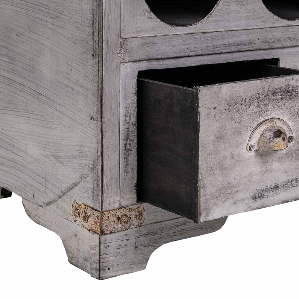 Creaciones Meng MUEBLE - MUEBLES BOTELLEROS - Baul Botellero De Madera Con Arcon Y Hueco De 6 Botellas