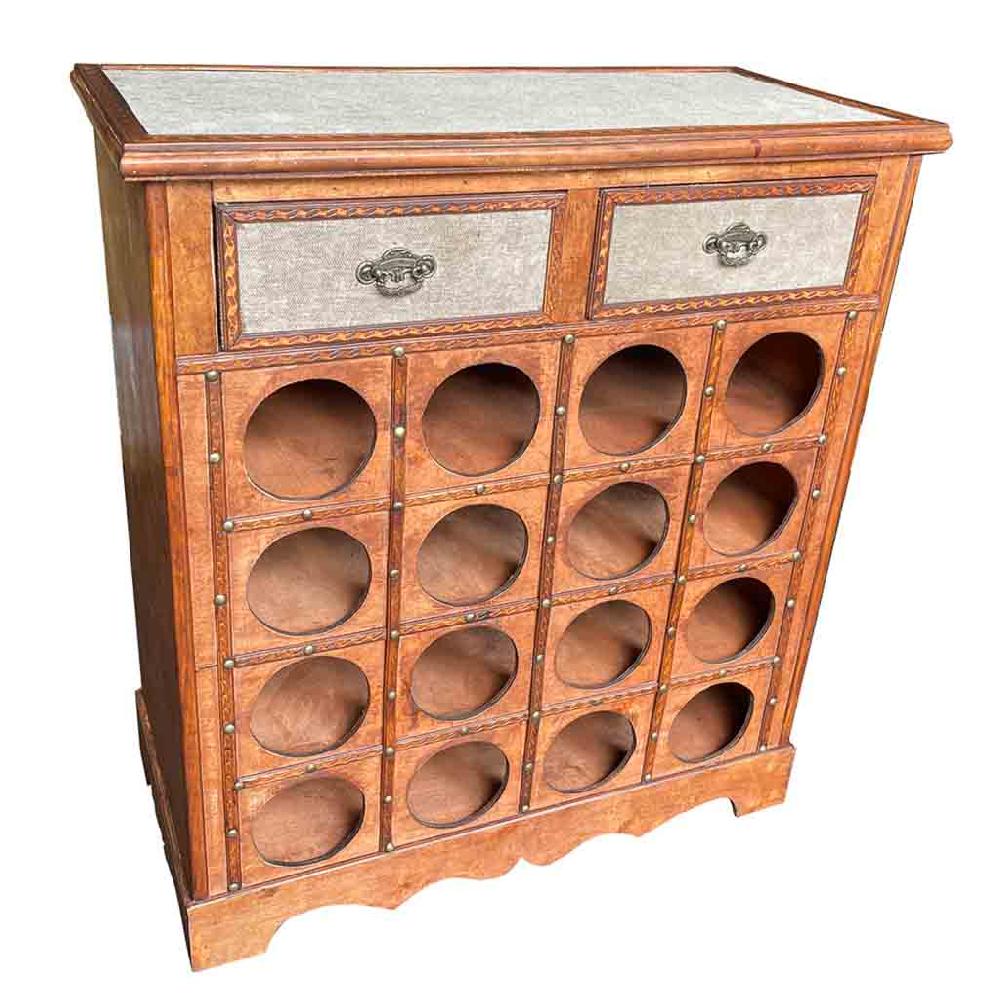 Creaciones meng MUEBLE - MUEBLES BOTELLEROS - baul botellero de madera marrón