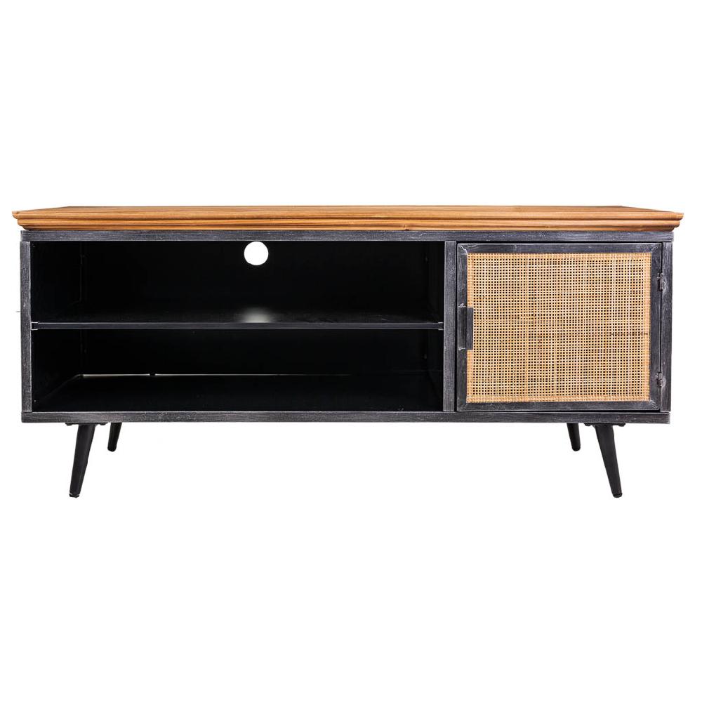 Creaciones Meng MUEBLE - MUEBLES TELEVISION - Kit Mueble Bajo De Metal Madera Y Bambu