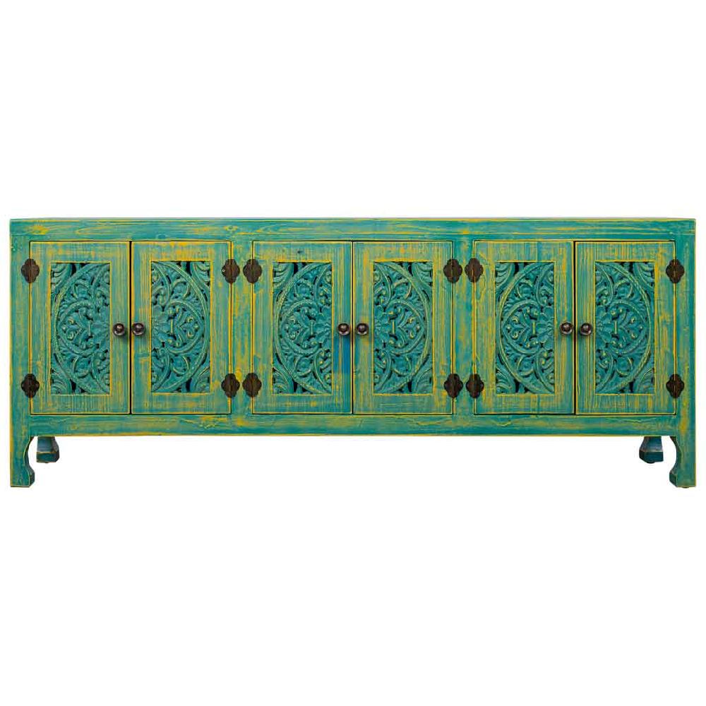 Creaciones Meng MUEBLE - MUEBLES TELEVISION - Mueble Bajo De Madera De 6 Puertas