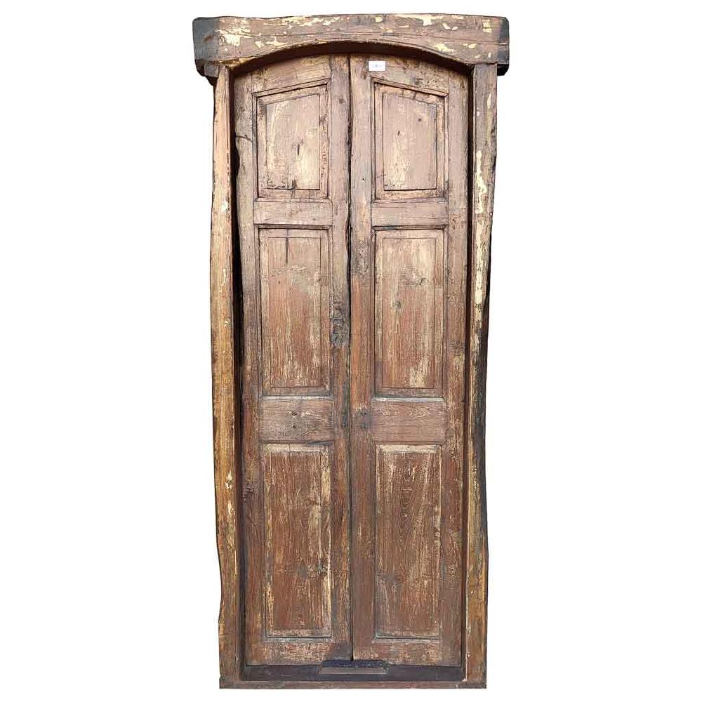 Creaciones meng MUEBLE - PUERTAS Y VENTANAS - puerta de madera azul con acabado artesanal