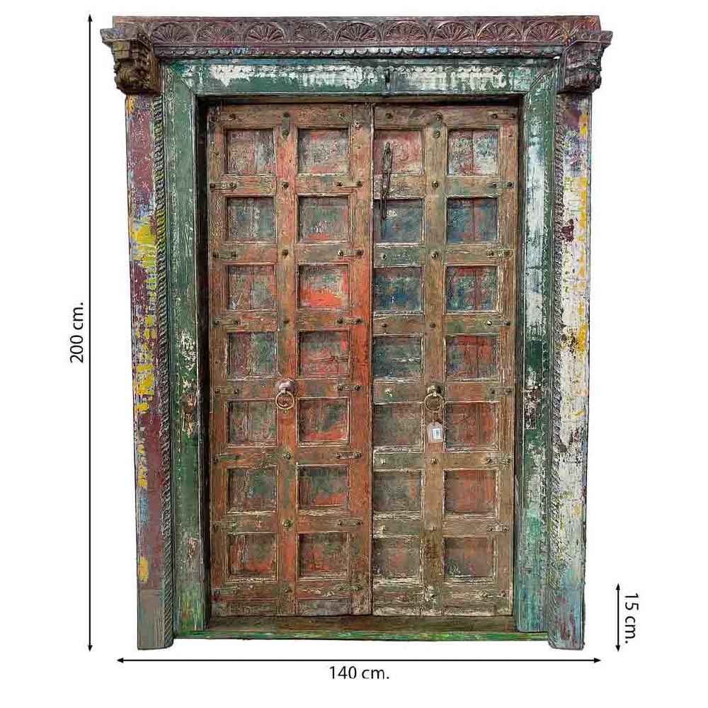 Creaciones Meng MUEBLE - PUERTAS Y VENTANAS - Puerta De Madera Con Acabado Artesanal