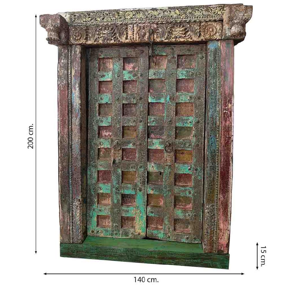 Creaciones Meng MUEBLE - PUERTAS Y VENTANAS - Puerta De Madera Marrón Con Acabado Artesanal