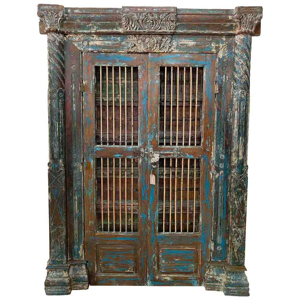 Creaciones meng MUEBLE - PUERTAS Y VENTANAS - puerta de madera marrón con acabado artesanal