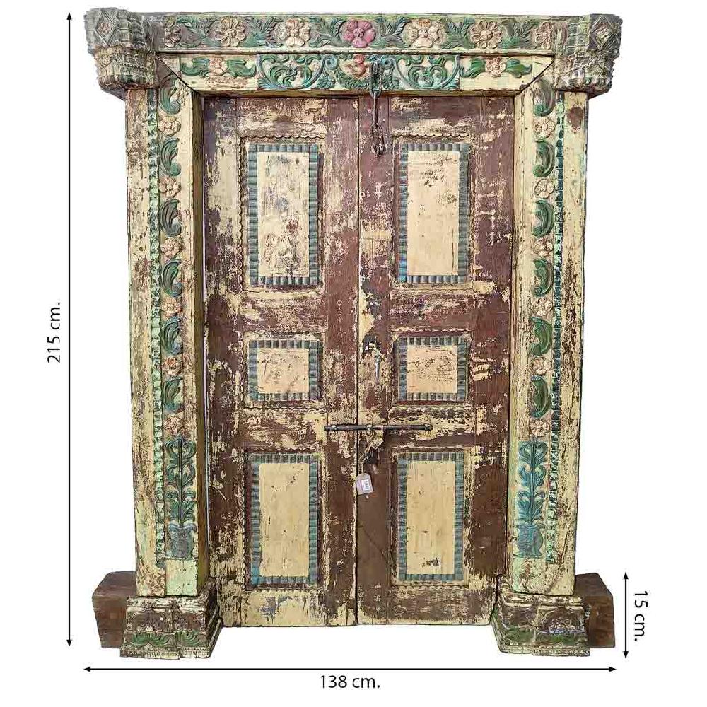 Creaciones Meng MUEBLE - PUERTAS Y VENTANAS - Puerta De Madera Marron Con Acabado Artesanal