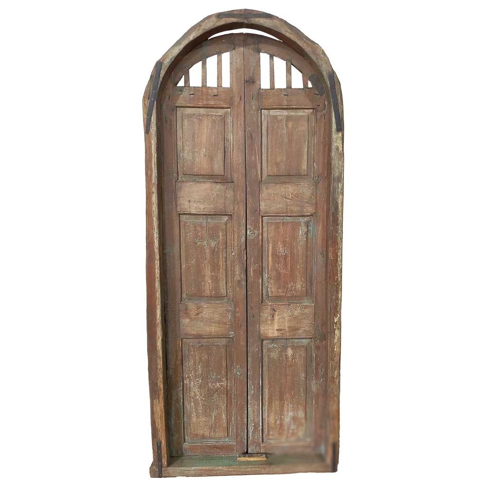 Creaciones meng MUEBLE - PUERTAS Y VENTANAS - puerta de madera marrón con acabado artesanal