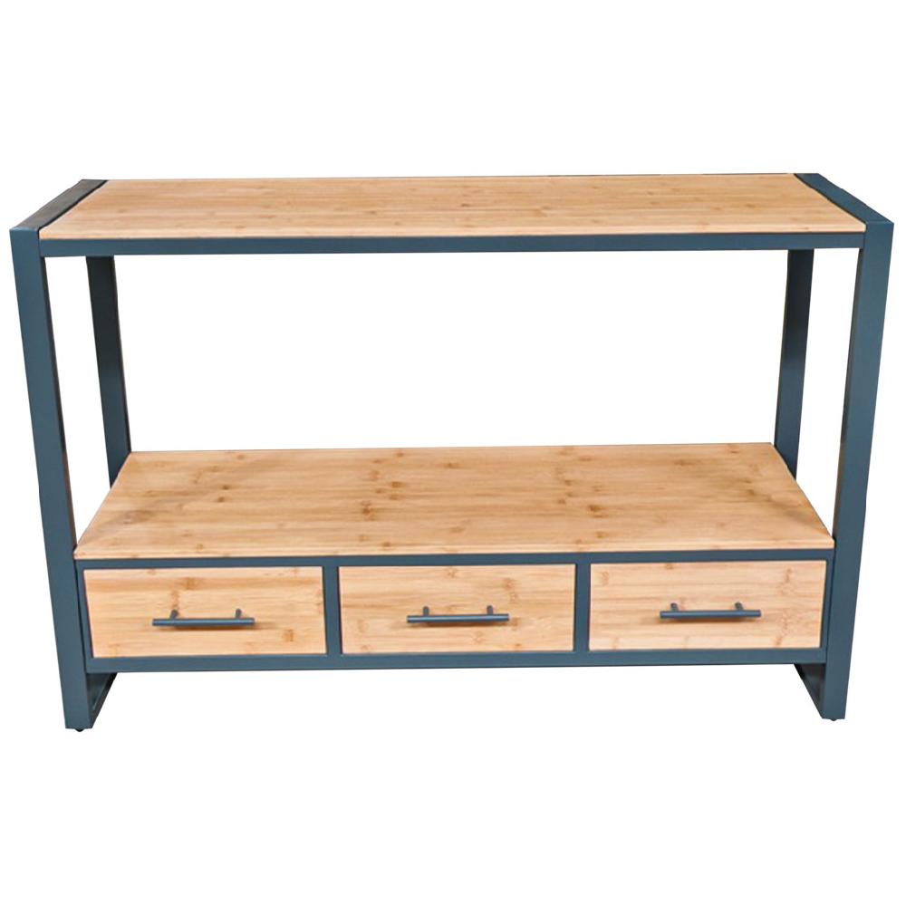 Creaciones meng MUEBLE - RECIBIDORES - kit recibidor de metal y madera 3 cajones marron