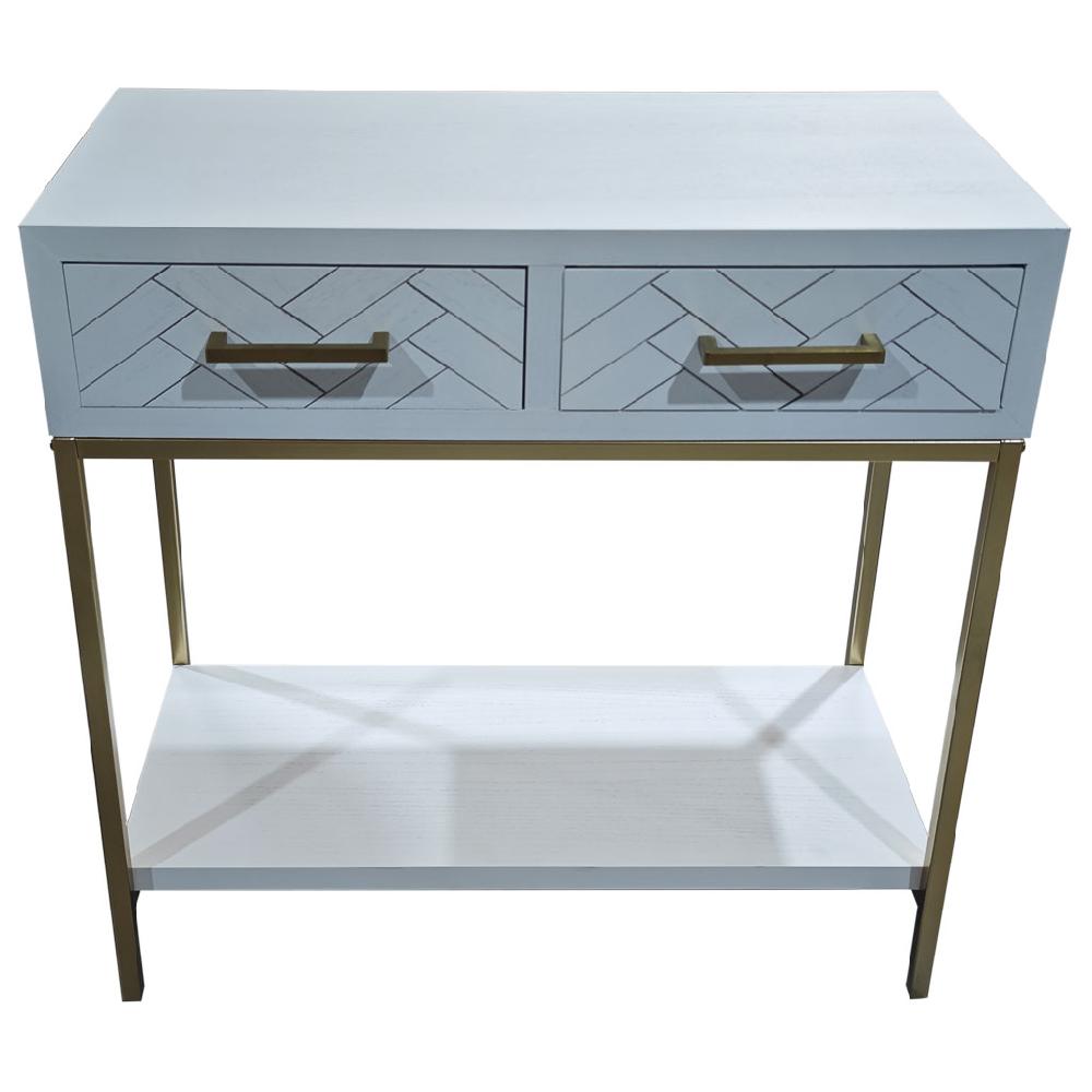 Creaciones meng MUEBLE - RECIBIDORES - recibidor 2 cajones madera y metal