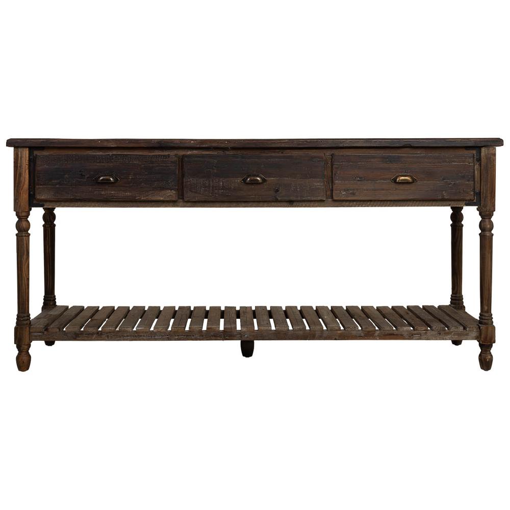 Creaciones Meng MUEBLE - RECIBIDORES - Recibidor De Madera Envejecido De 3 Cajones Y 1 Balda