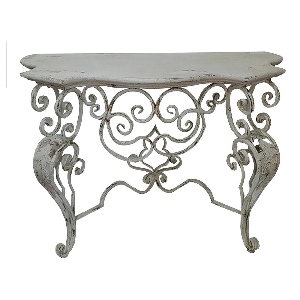 Creaciones meng MUEBLE - RECIBIDORES - recibidor de madera y metal acabado envejecido