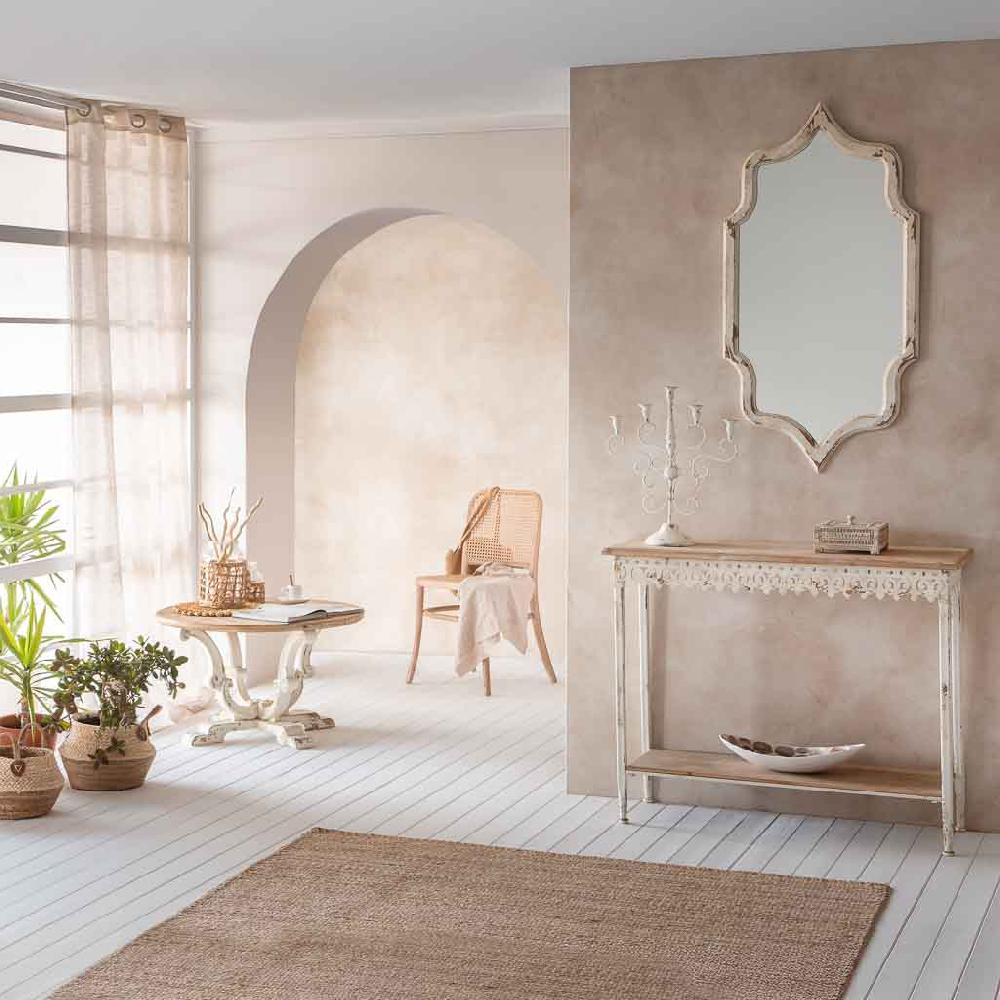 Creaciones Meng MUEBLE - RECIBIDORES - Recibidor De Madera Y Metal Con 1 Balda Acabado Envejecido