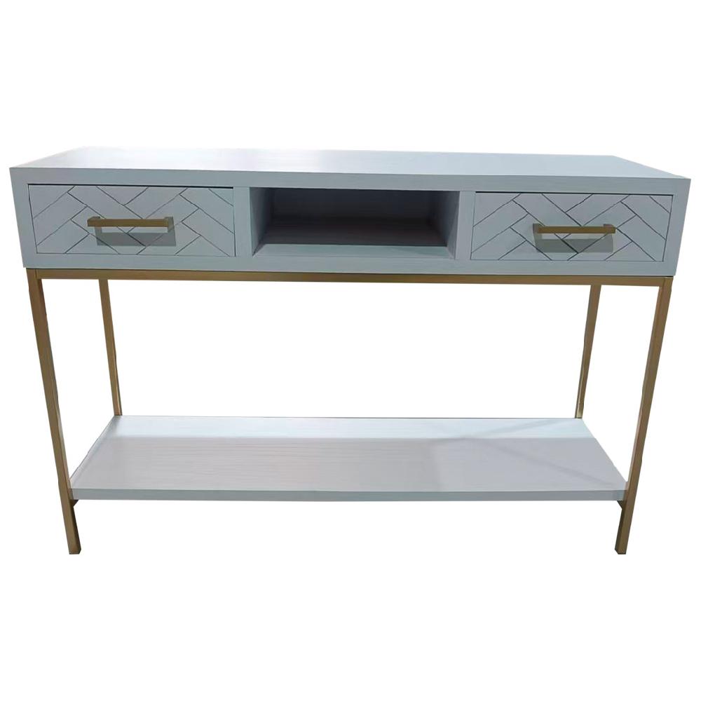 Creaciones meng MUEBLE - RECIBIDORES - recibidor dos cajones madera y metal