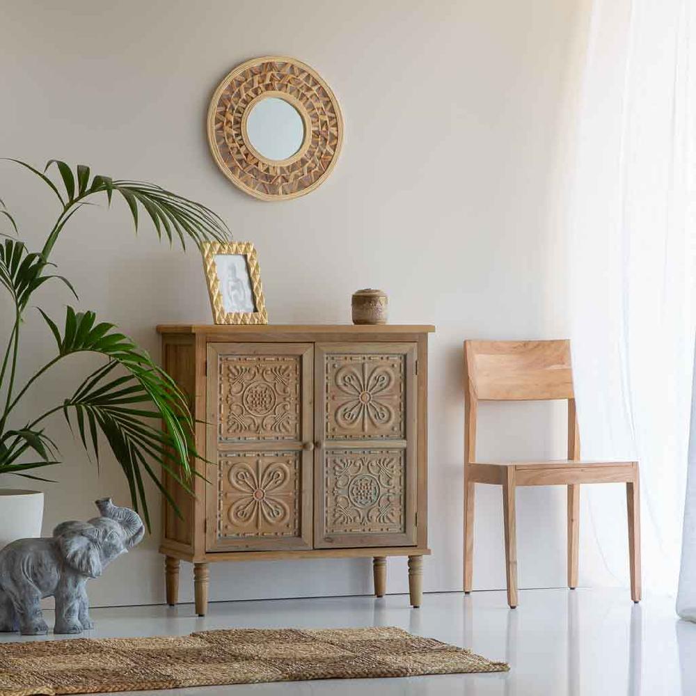 Creaciones Meng MUEBLE - SILLAS - Silla De Comedor De Madera De Acacia Acabado Color Natural