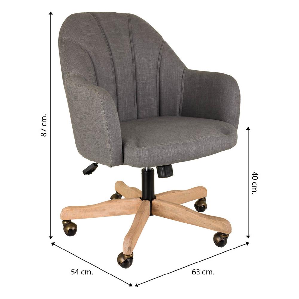 Creaciones Meng MUEBLE - SILLAS - Silla De Madera Y Tapizada Con Ruedas