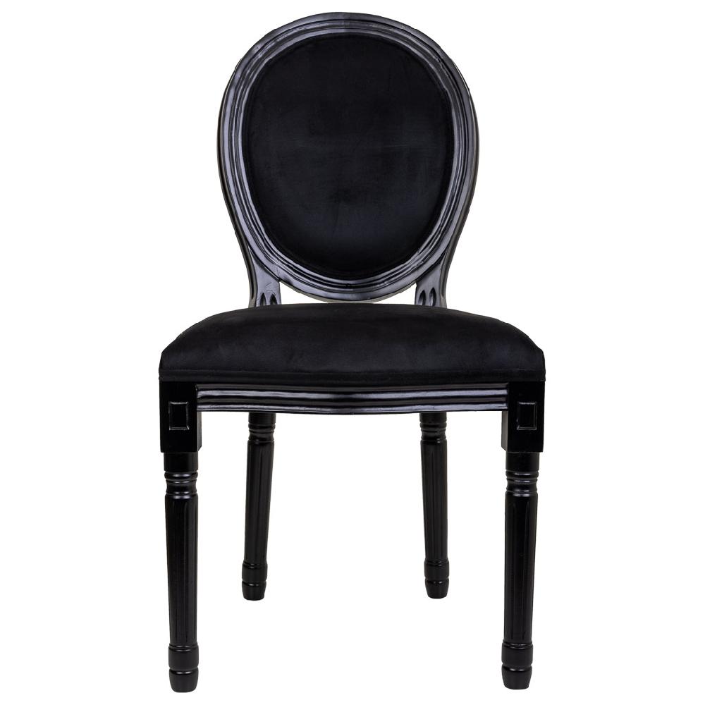 Creaciones Meng MUEBLE - SILLAS - Silla De Madera Y Tapizado Negro