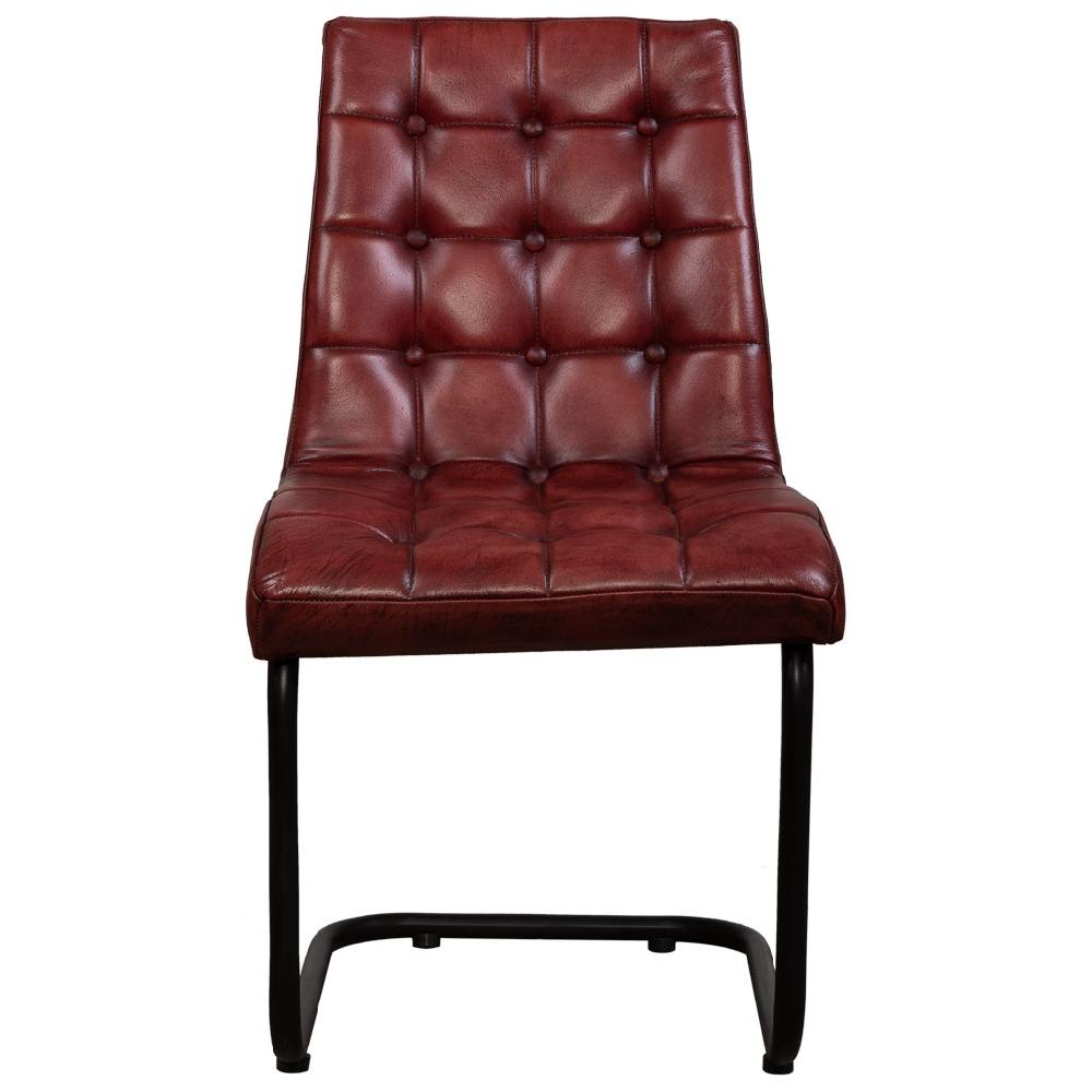 Creaciones Meng MUEBLE - SILLAS - Silla Tapizada En Piel Marron