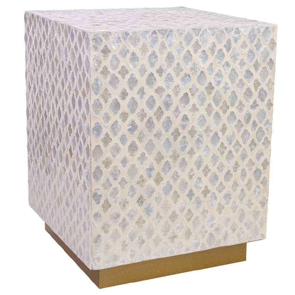 Creaciones meng MUEBLE - TABURETES Y PUFF - taburete de madera y capiz beige