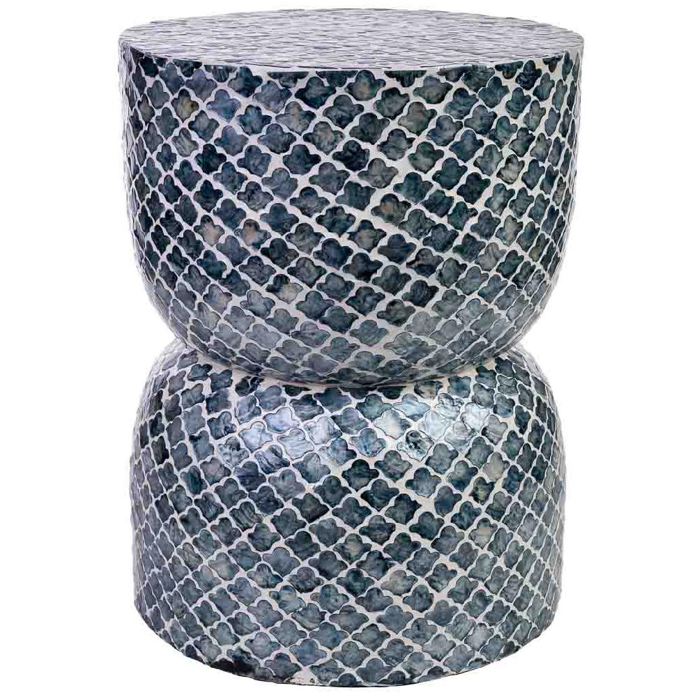 Creaciones meng MUEBLE - TABURETES Y PUFF - taburete de madera y capiz gris