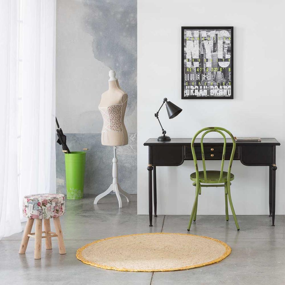 Creaciones Meng MUEBLE - TABURETES Y PUFF - Taburete De Madera Y Forrado De Tela Lila