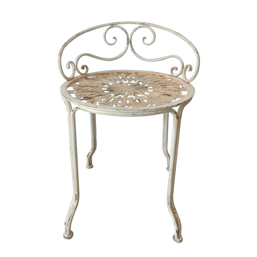 Creaciones meng MUEBLE - TABURETES Y PUFF - taburete de metal acabado envejecido