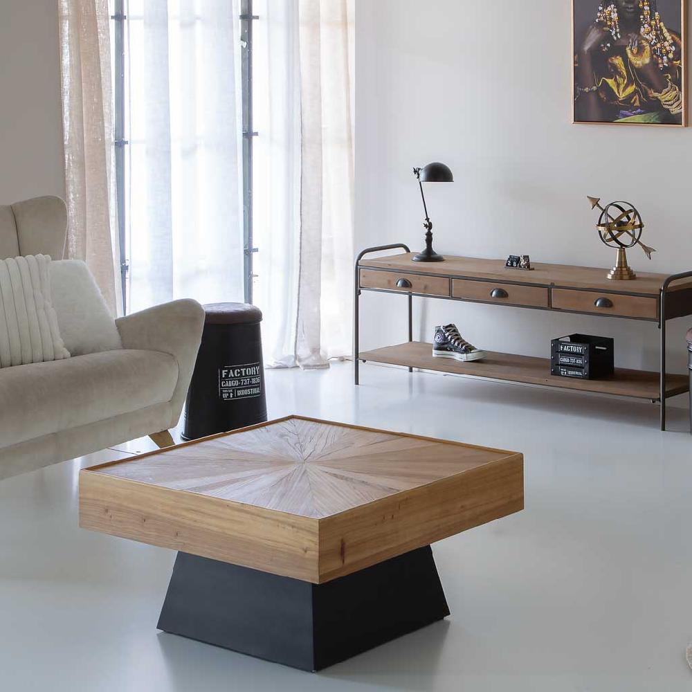 Creaciones Meng MUEBLE - TABURETES Y PUFF - Taburete De Metal Y Tapizado Impreso Negro