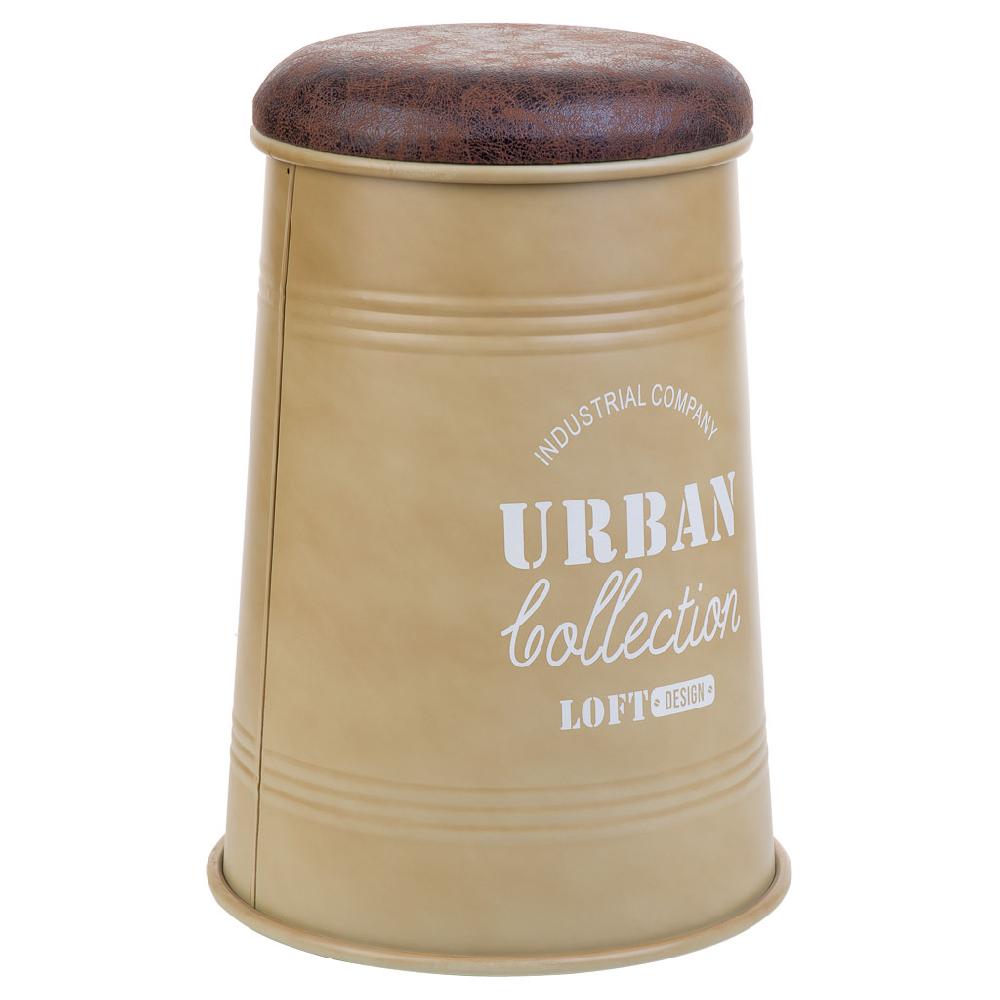 Creaciones meng MUEBLE - TABURETES Y PUFF - taburete de metal y tapizado impreso marron