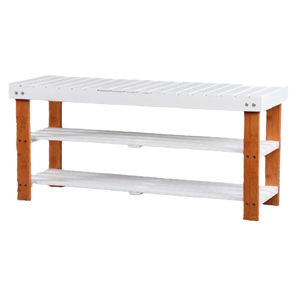 Creaciones meng MUEBLE - ZAPATEROS - kit banqueta zapatero de madera blanco