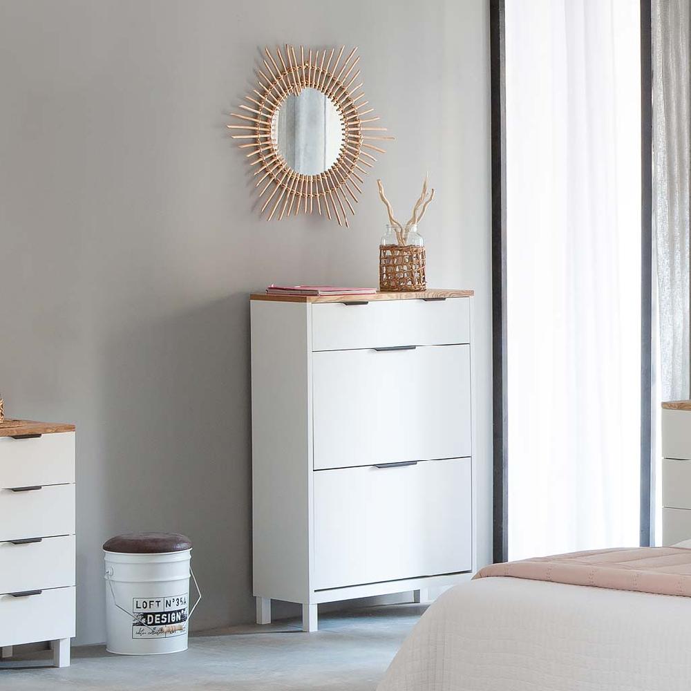 Creaciones Meng MUEBLE - ZAPATEROS - Mueble Zapatero Con 2 Cajones Y 2 Puertas