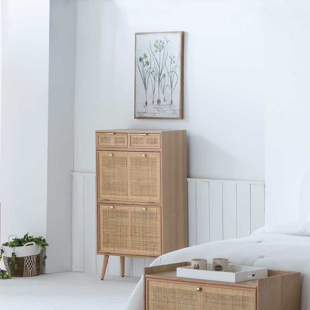 Creaciones Meng MUEBLE - ZAPATEROS - Mueble Zapatero De Madera Y Rejilla