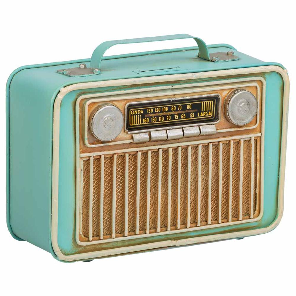 Creaciones meng REGALO - HUCHAS - radio hucha metal azul