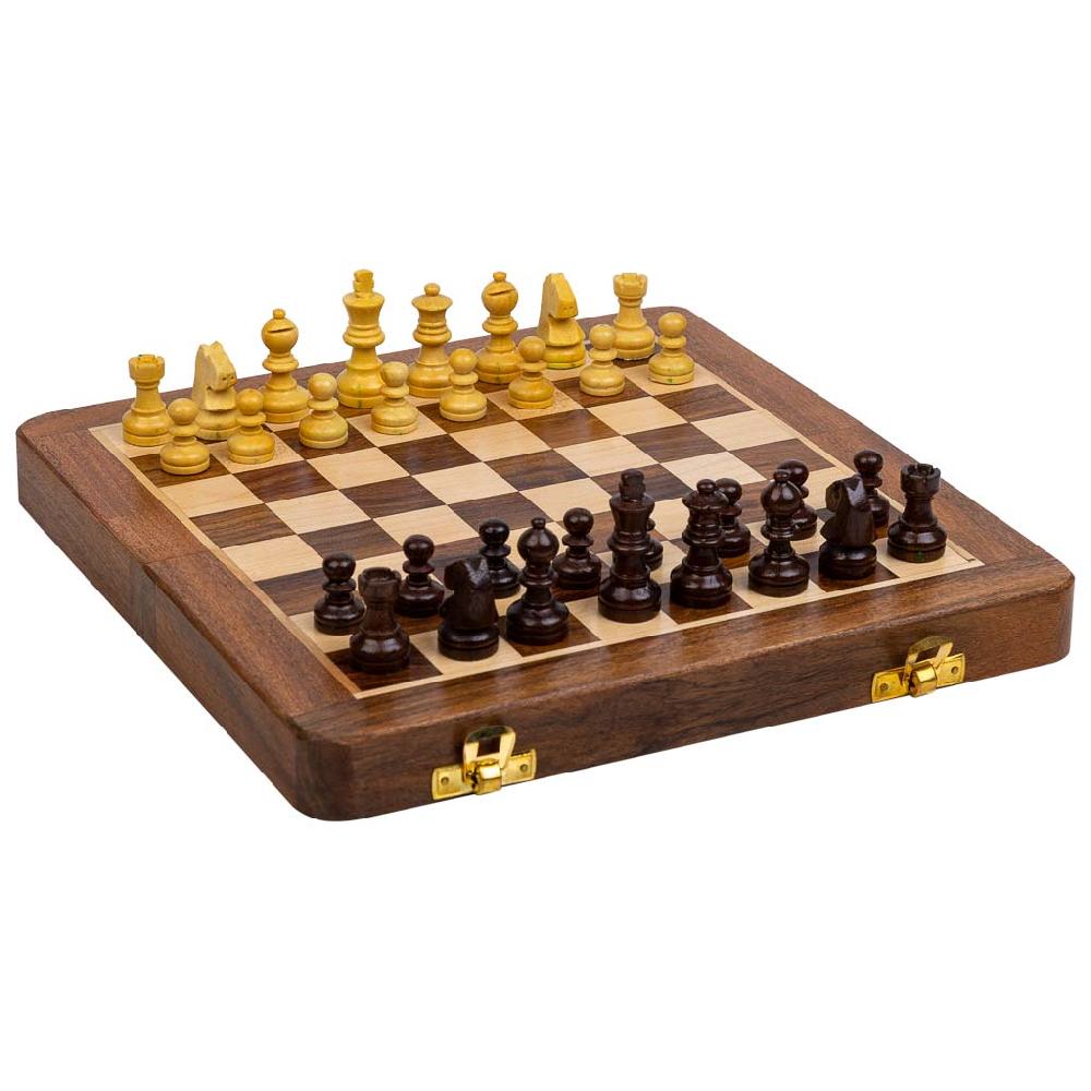 Creaciones meng REGALO - JUEGOS DE MESA - ajedrez magnético plegable de madera marron