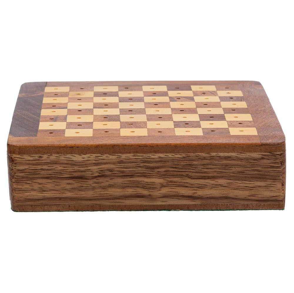 Creaciones Meng REGALO - JUEGOS DE MESA - Juego 3 En 1 (ajedrez+domino+dados) En Caja De Madera Marron