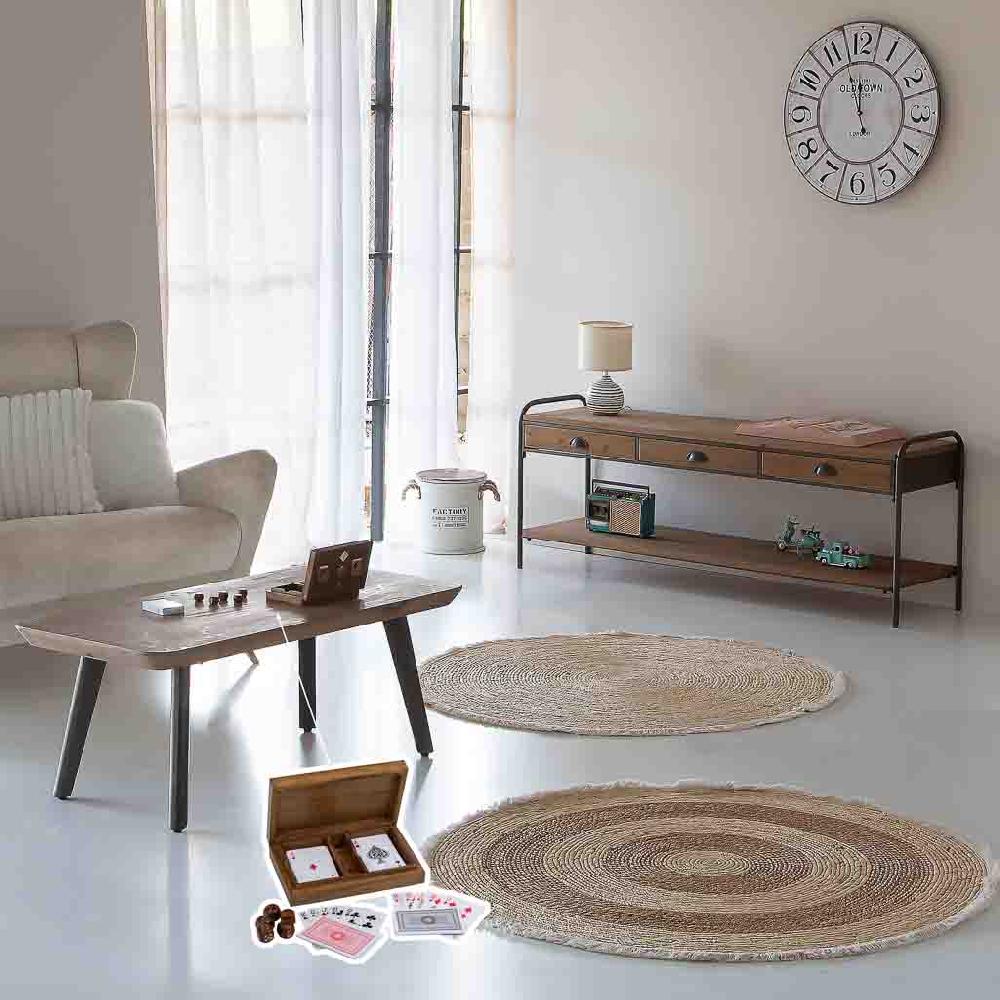 Creaciones Meng REGALO - JUEGOS DE MESA - Juego Cartas Y Dados Con Caja De Madera Y Laton