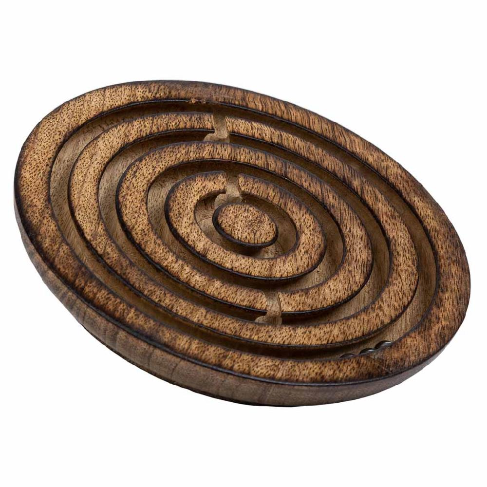 Creaciones meng REGALO - JUEGOS DE MESA - juego de rompecabezas redondo de madera marron