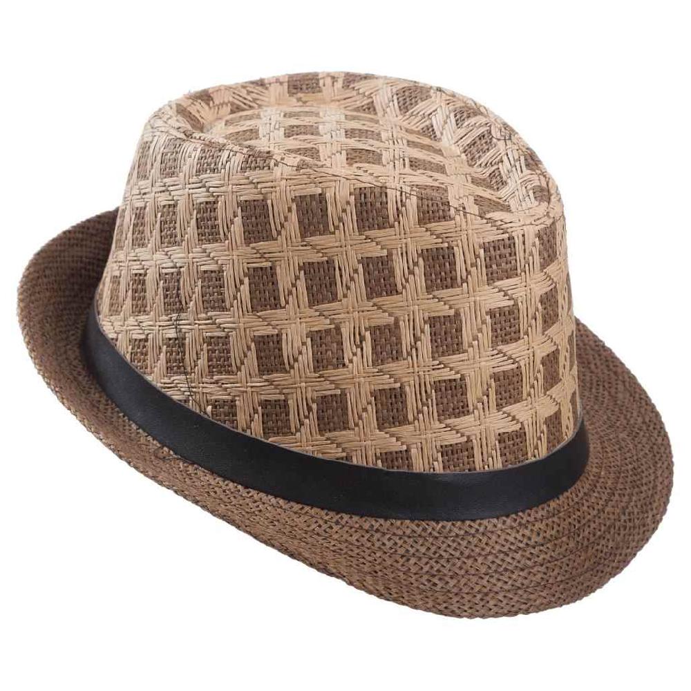 Creaciones meng REGALO - SOMBREROS - sombrero fedora bicolor con detalle hebilla