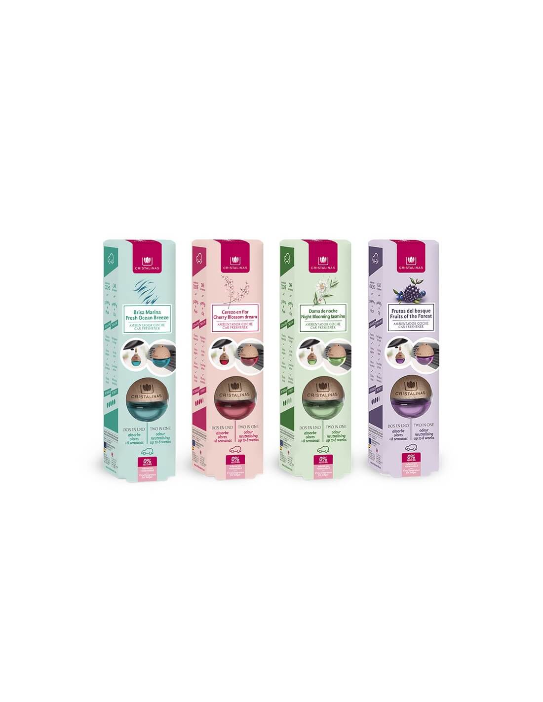 Cristalinas Ambientador coche Pack x4