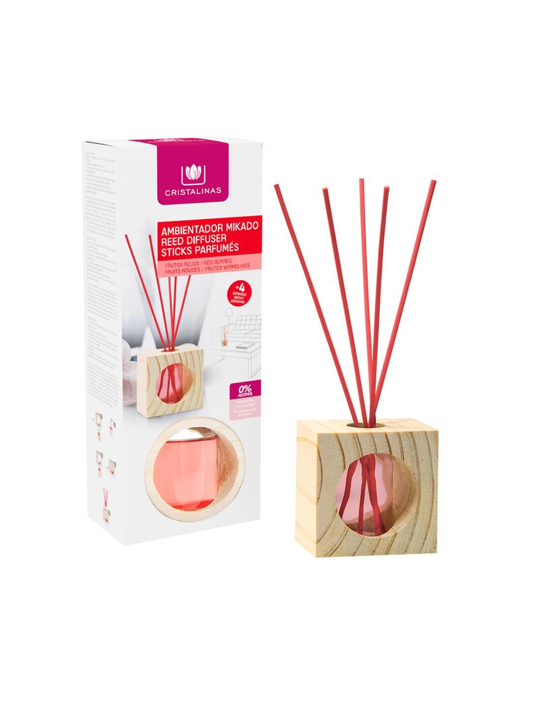 Cristalinas Mikado Cubo de Madera 30ml
