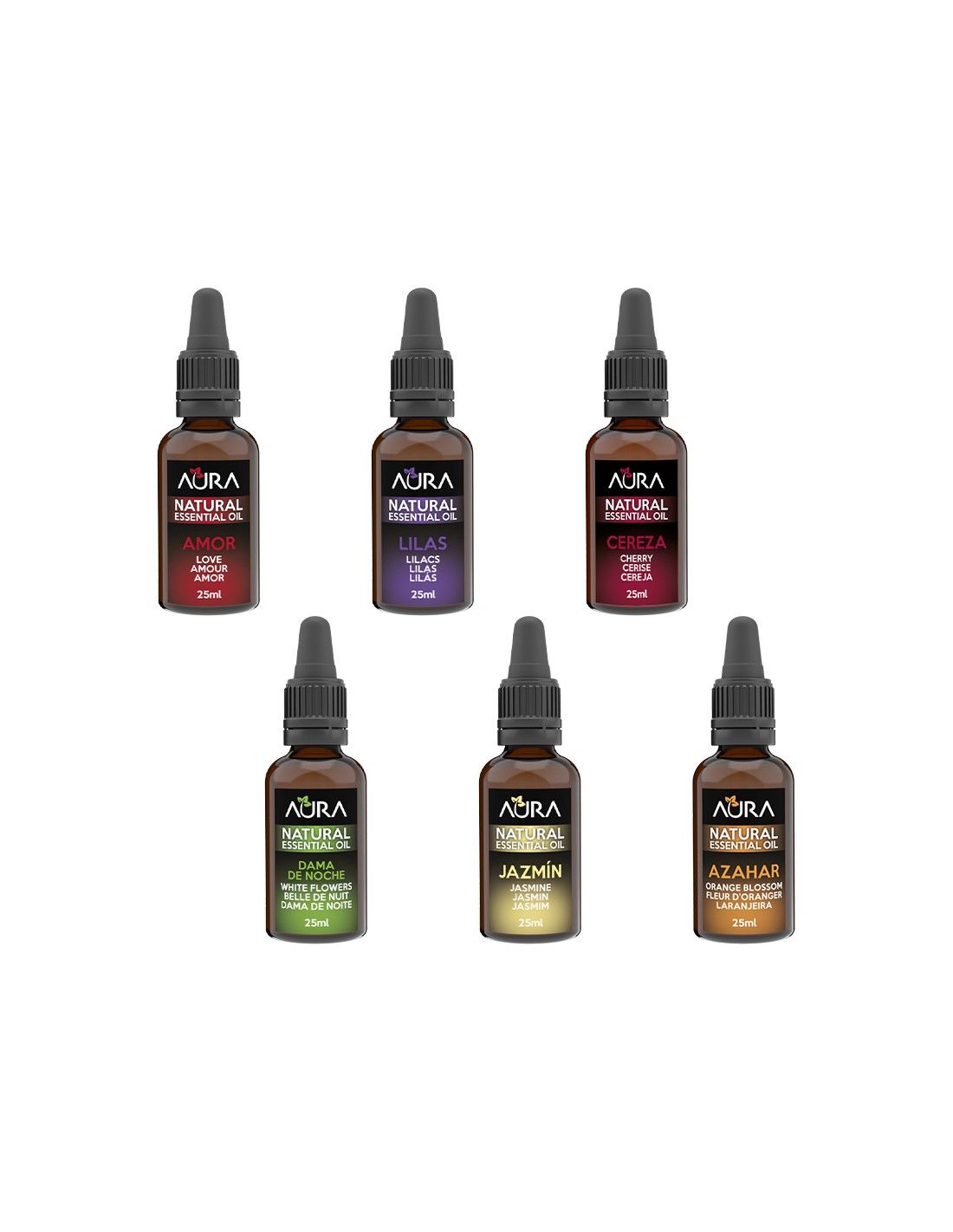 Cristalinas Pack de 6 Aceite Esencial Aura