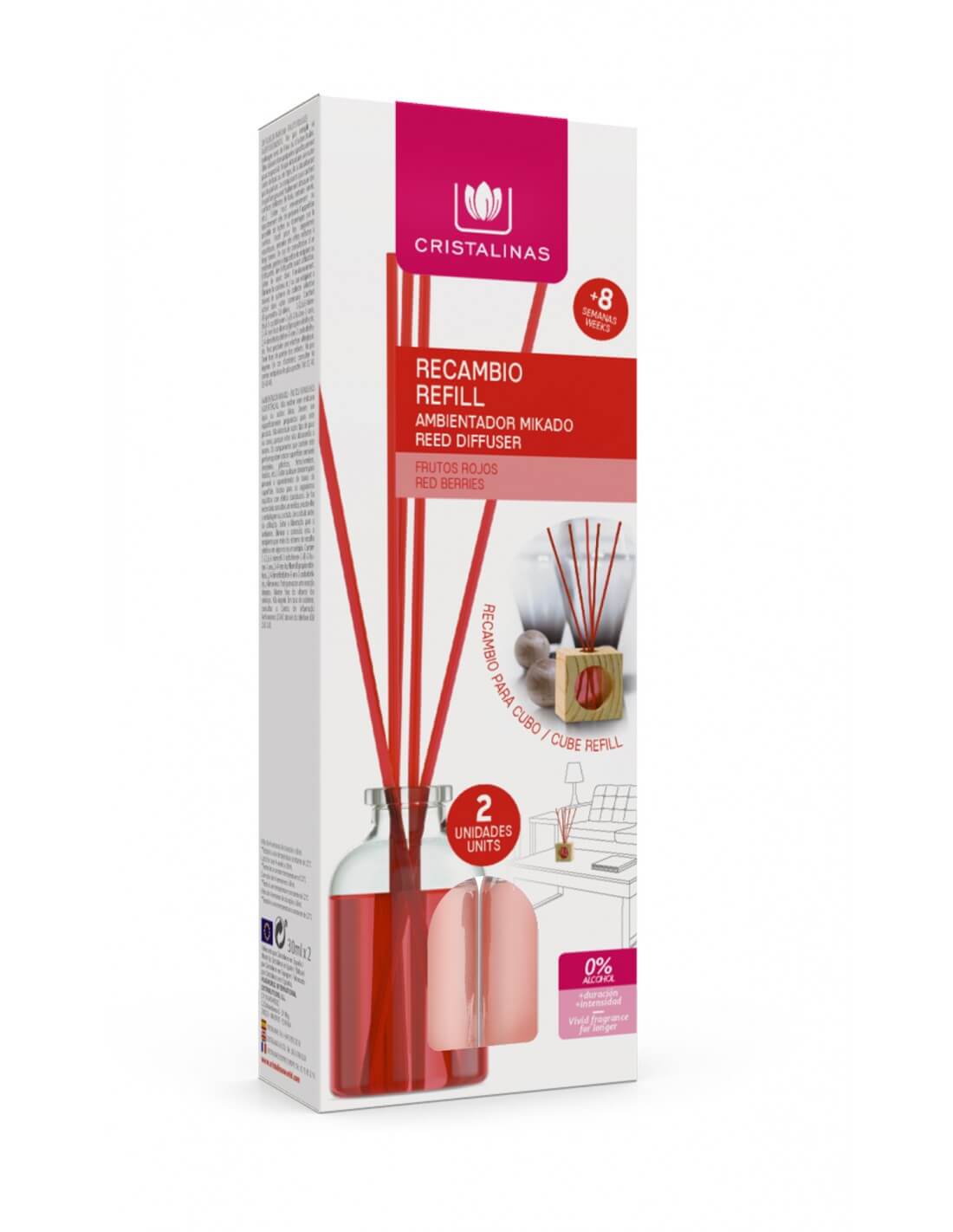 Cristalinas Recambio Mikado Cubo de Madera 2x30ml Cristalinas Recambio Mikado Cubo de Madera 2x30ml