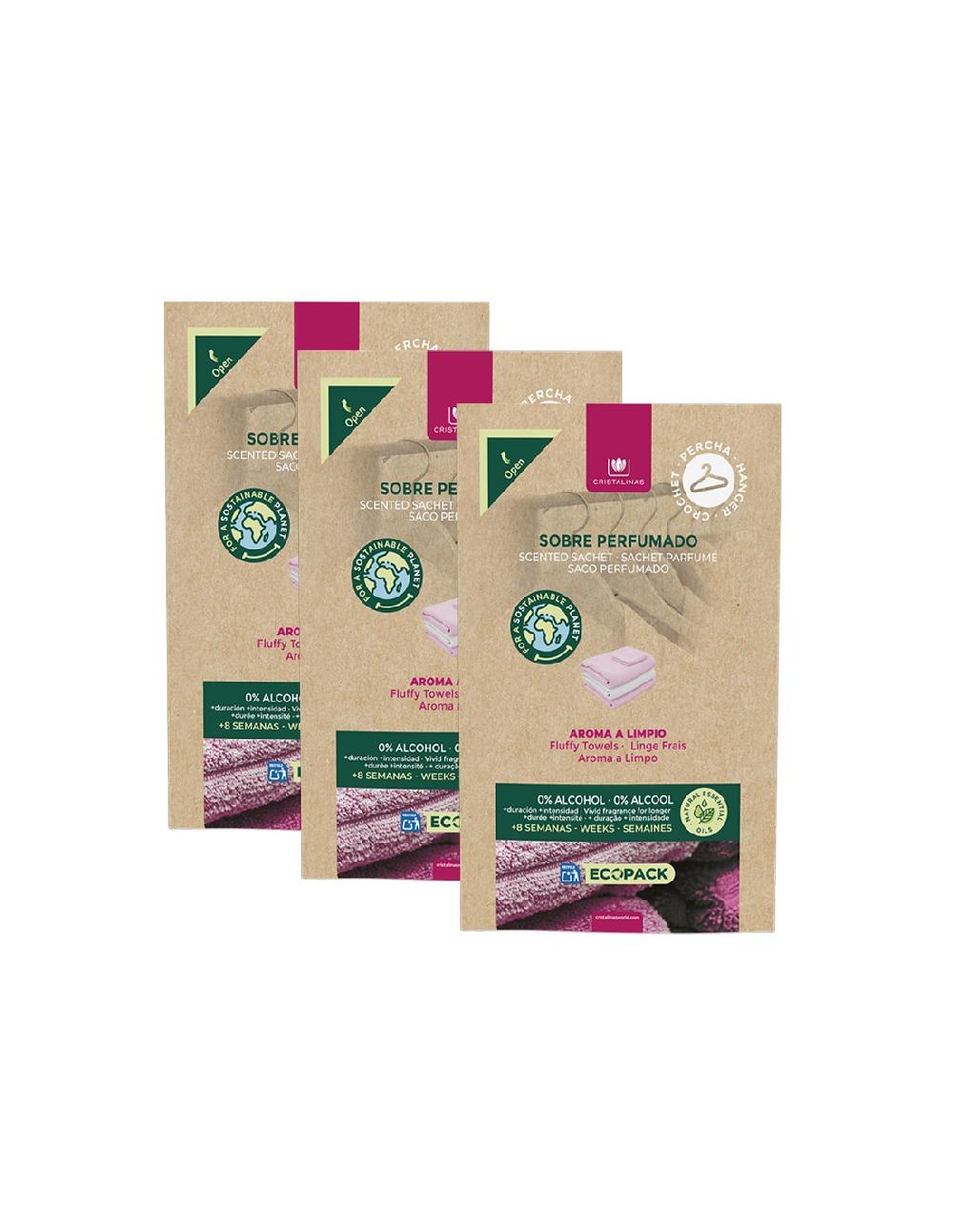 Cristalinas Pack 3 Ambientador de Armario Ecopack Cristalinas Aroma a Limpio
