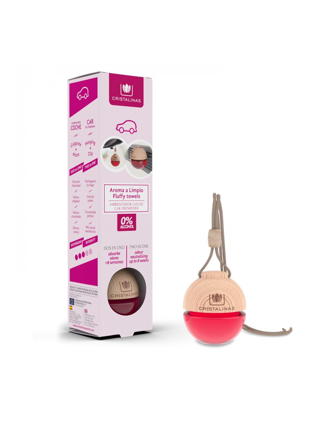 Cristalinas Pack Ambientador Coche + Spray 100ml Aroma A Limpio