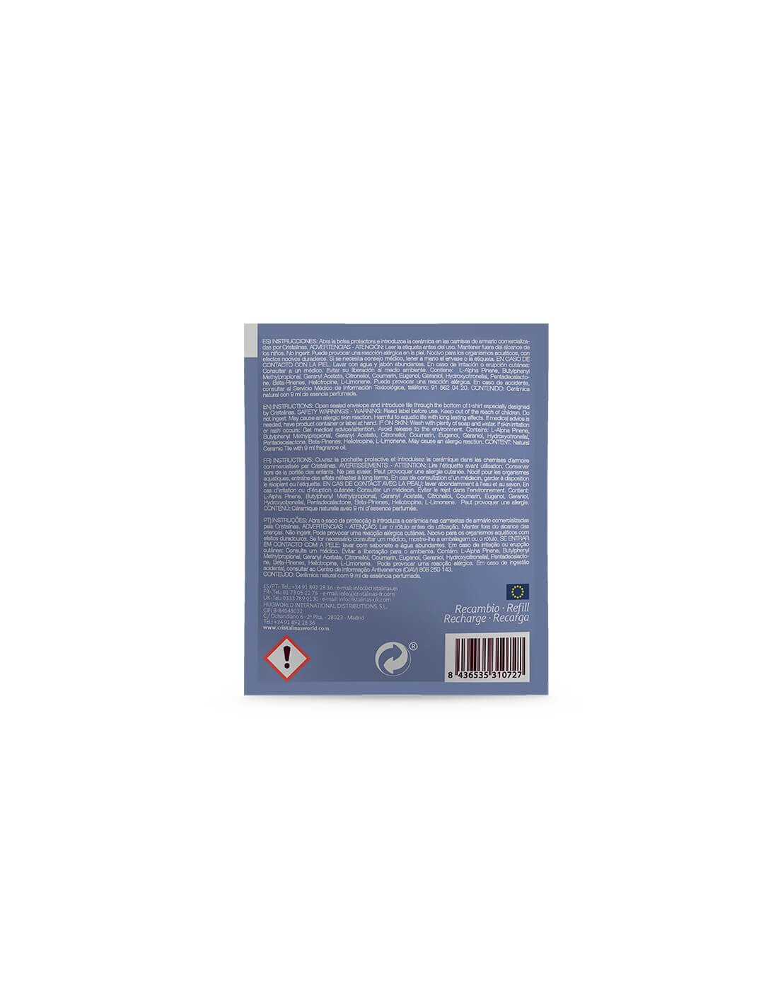 Cristalinas Recambio Ambientador De Armario Cerámica