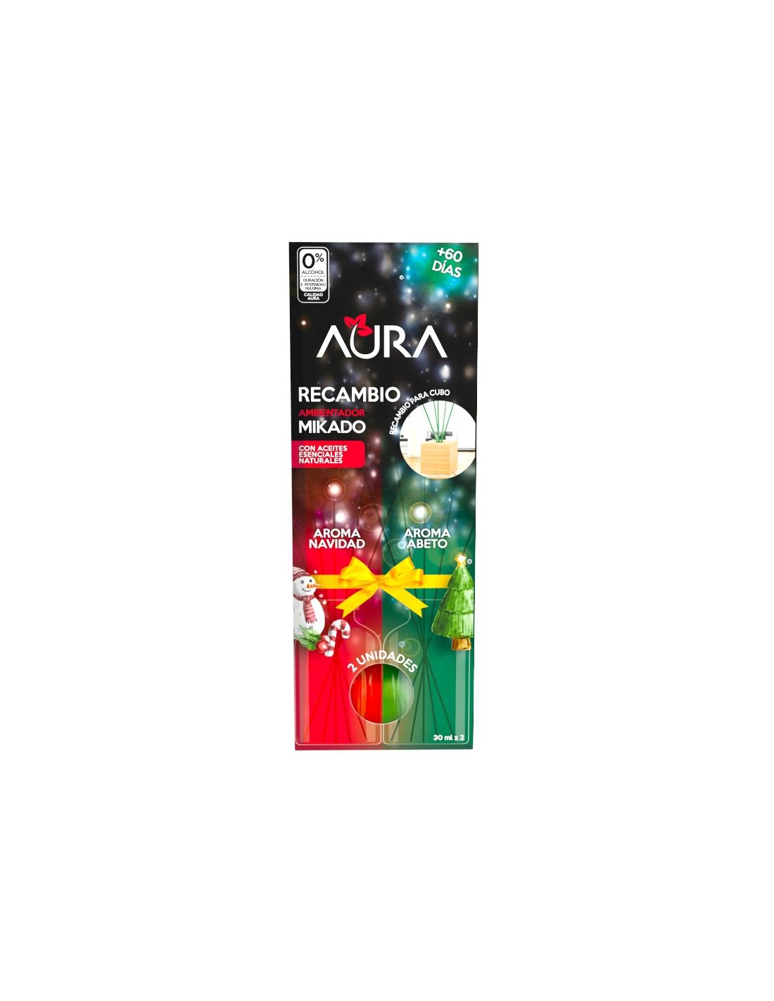 Cristalinas Recambio Mikado Gama Navidad 2x30ml Aura