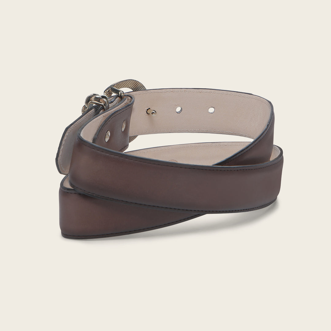 Cuadra Cinturón En Piel Genuina De Carunga Para Dama