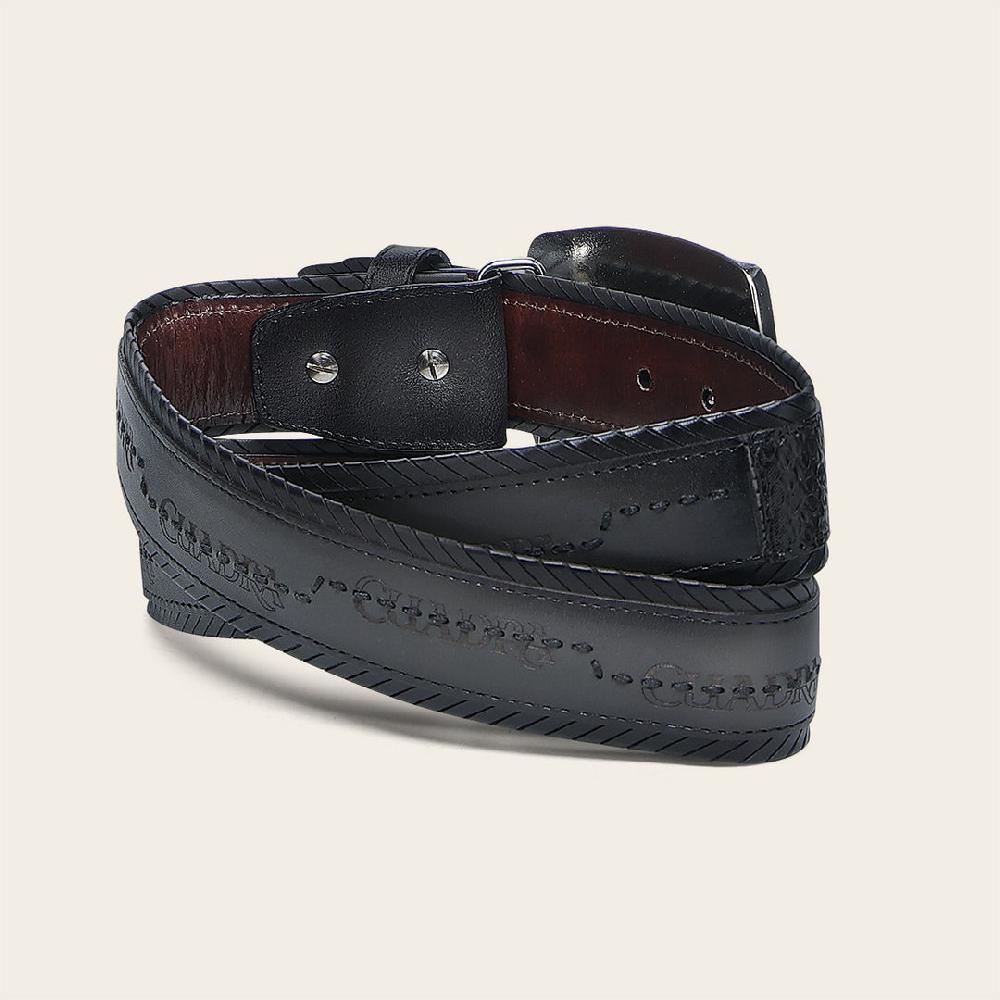 Cuadra Cinturón En Piel Genuina De Pitón Para Caballero