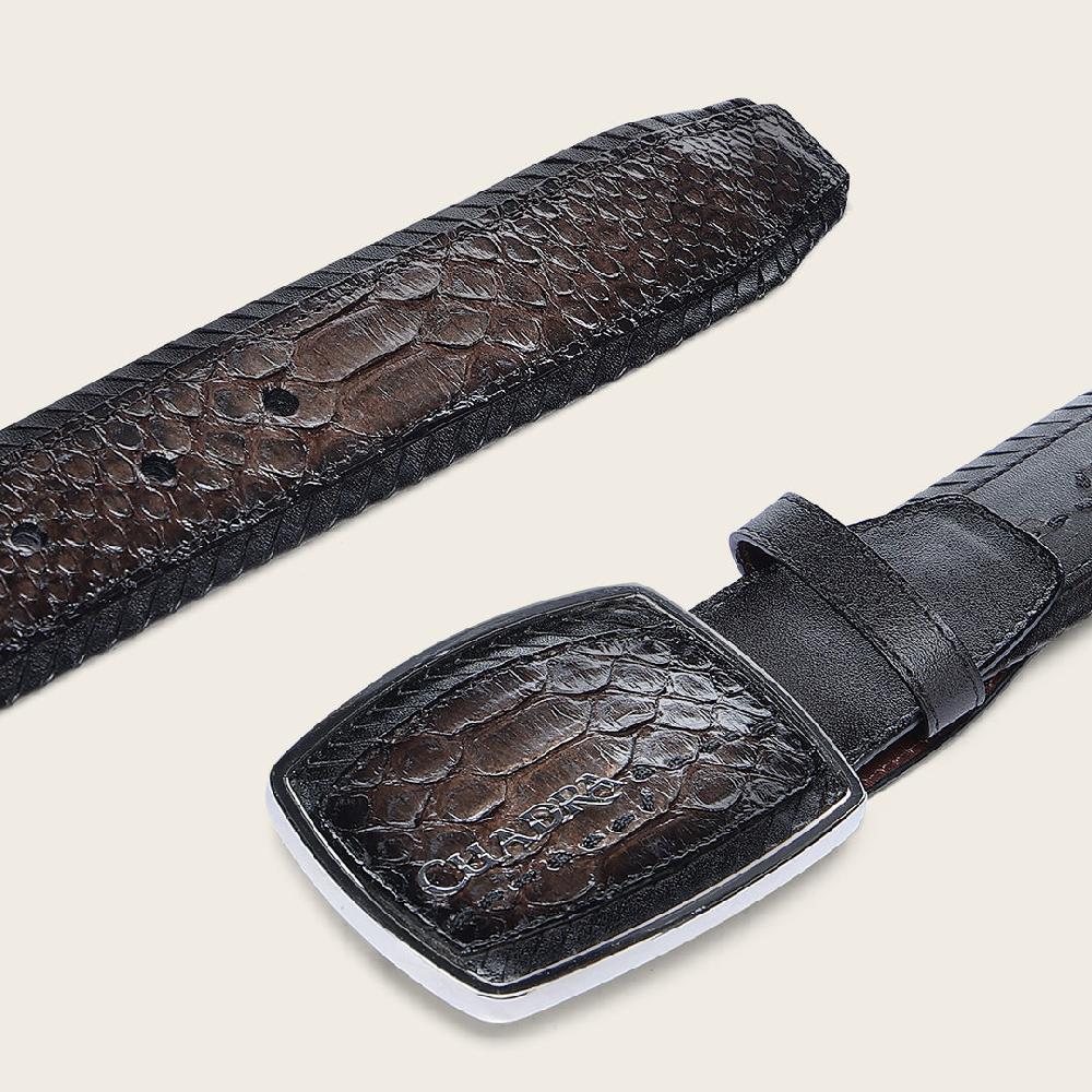 Cuadra Cinturón En Piel Genuina De Pitón Para Caballero