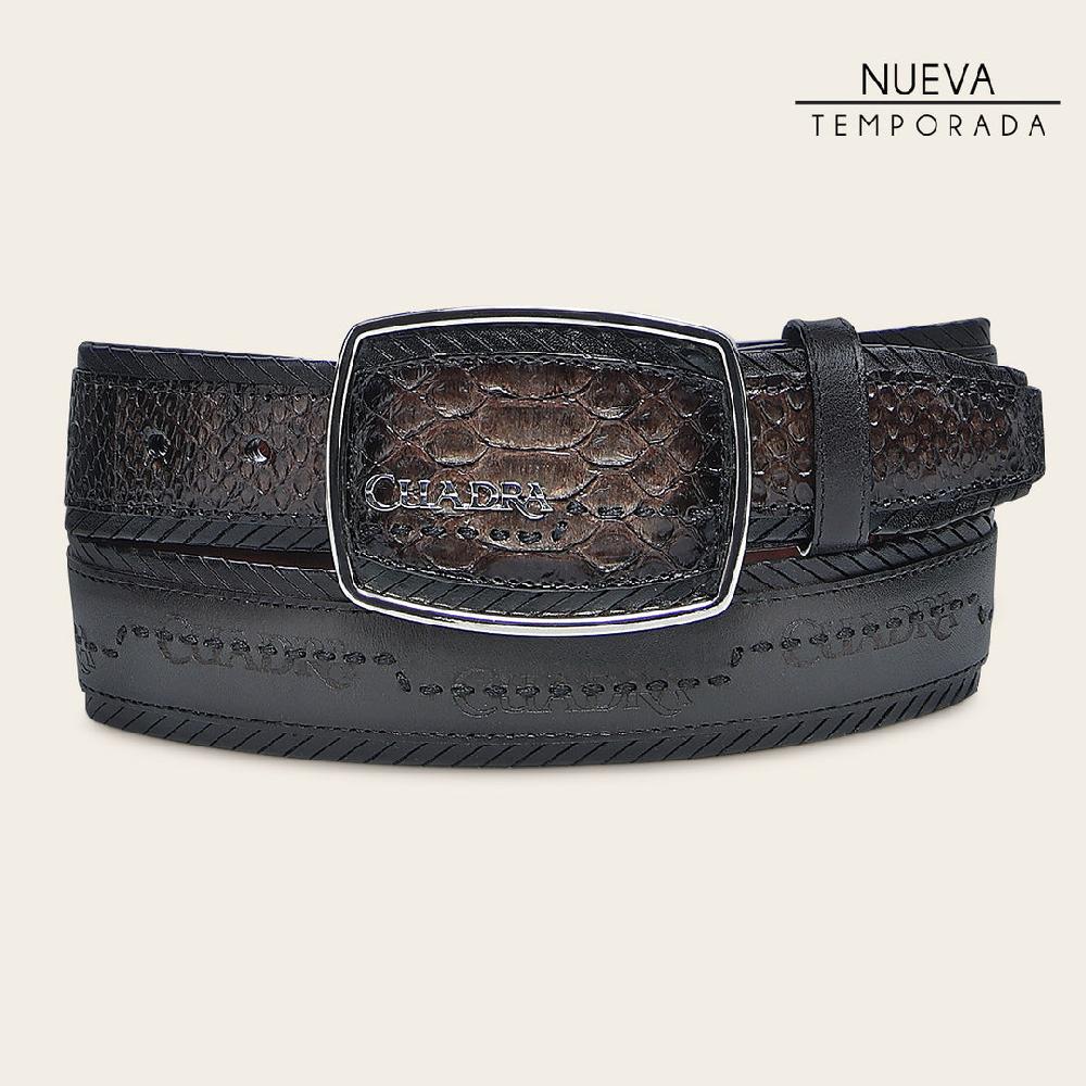 Cuadra Cinturón en piel genuina de pitón para caballero