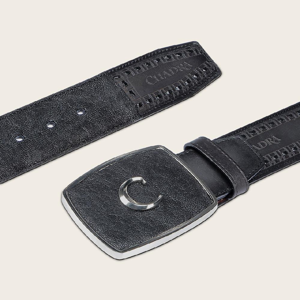 Cuadra Cinturón Tradicional En Piel Genuina De Elefante Para Caballero